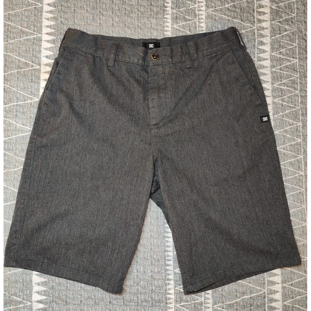 DC Men’s Dark Gray Chino Shorts Straight Fit Pockets Streetwear Size - 32 (M)